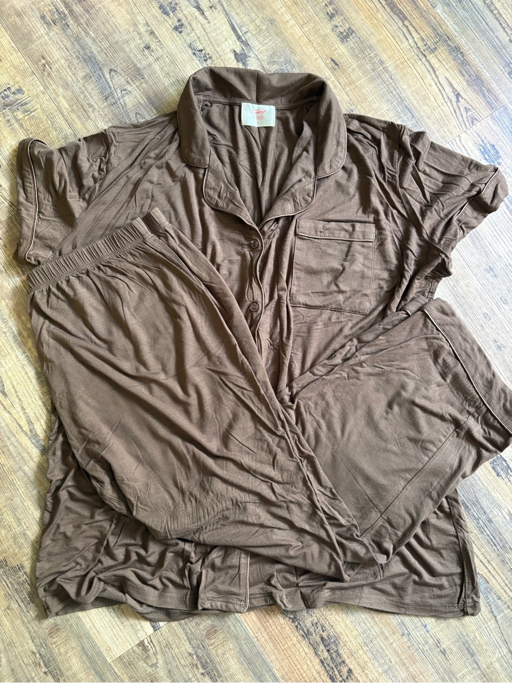 In My Sundays - Short sleeved brown pajama set